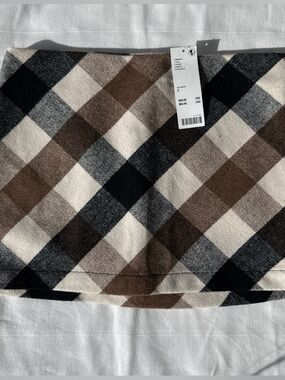 Urban Outfitters Plaid Mini Skirt - Black, Brown, Cream